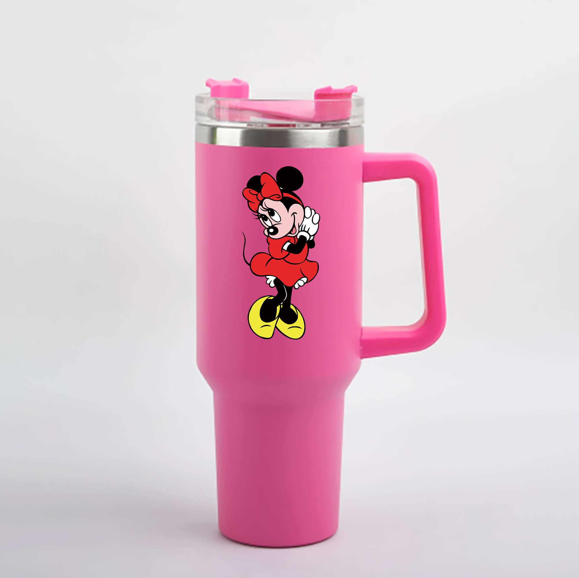 （画像用） ミッキーマウス Mickey Mouse 1200mL車用タンブラー - クリスタルステッカー（プラスチックストロー付き）